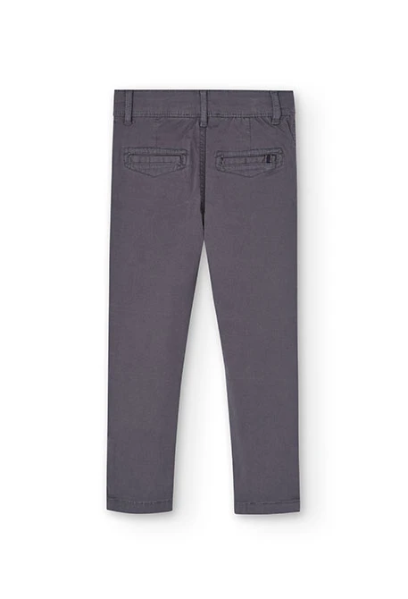 Boy's grey stretch gabardine trousers