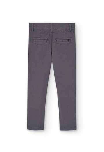Pantalons de gavardina elàstica de nen en gris