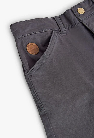 Pantaloni in gabardine elasticizzati da bambino grigi