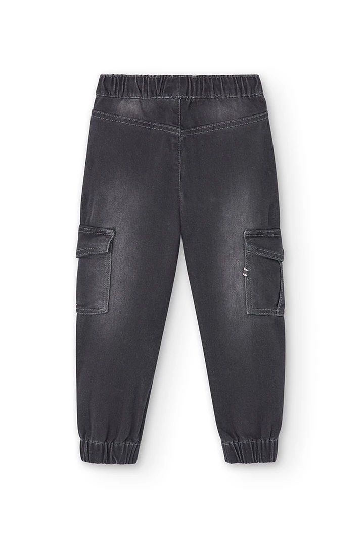 Pantalon en denim tricoté gris pour garçon