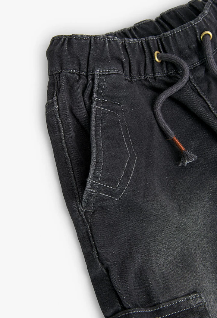 Pantalon en denim tricoté gris pour garçon