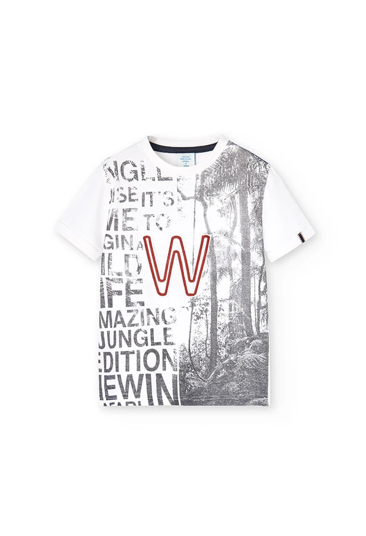 T-shirt à mailles blanc pour garçon