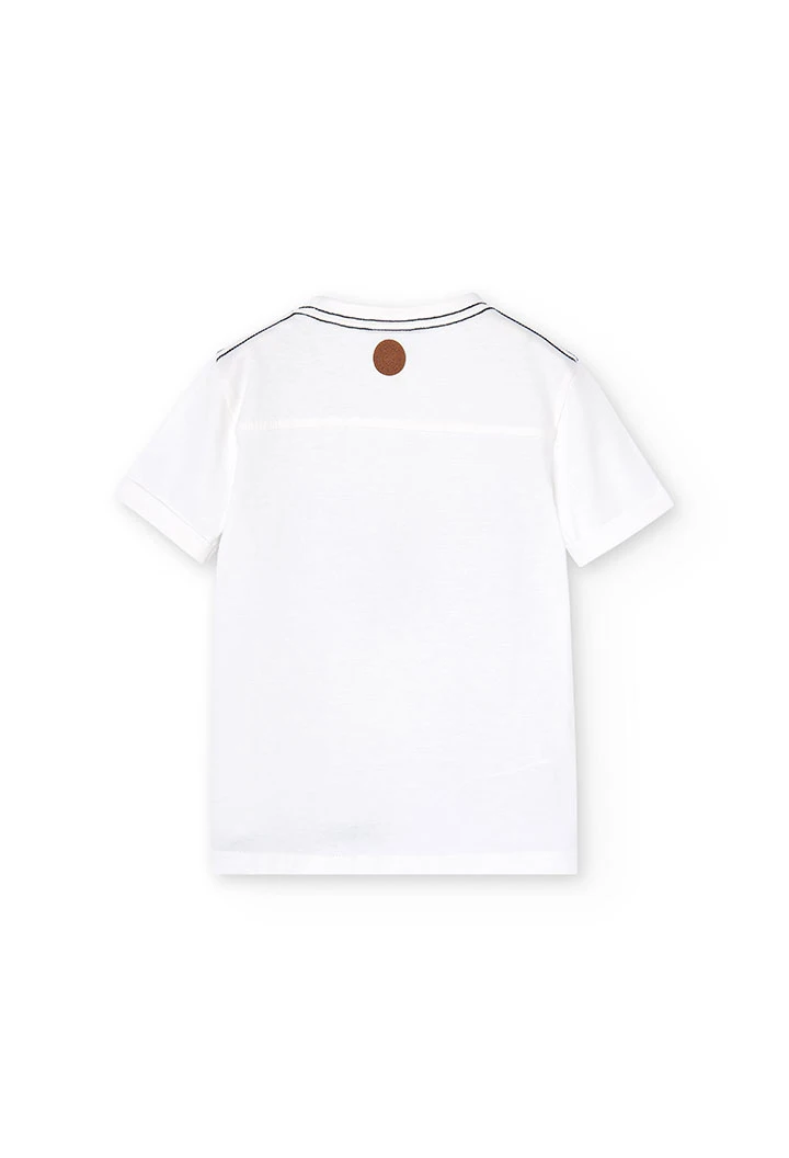 Camiseta blanca de punto de niño