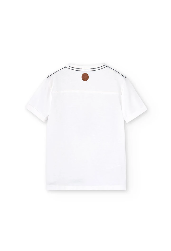 T-shirt à mailles blanc pour garçon