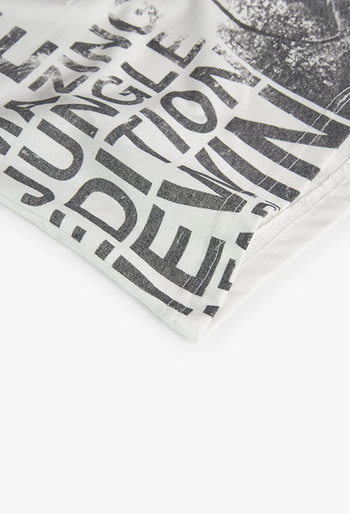 T-shirt à mailles blanc pour garçon
