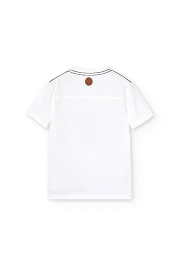 Camiseta blanca de punto de niño