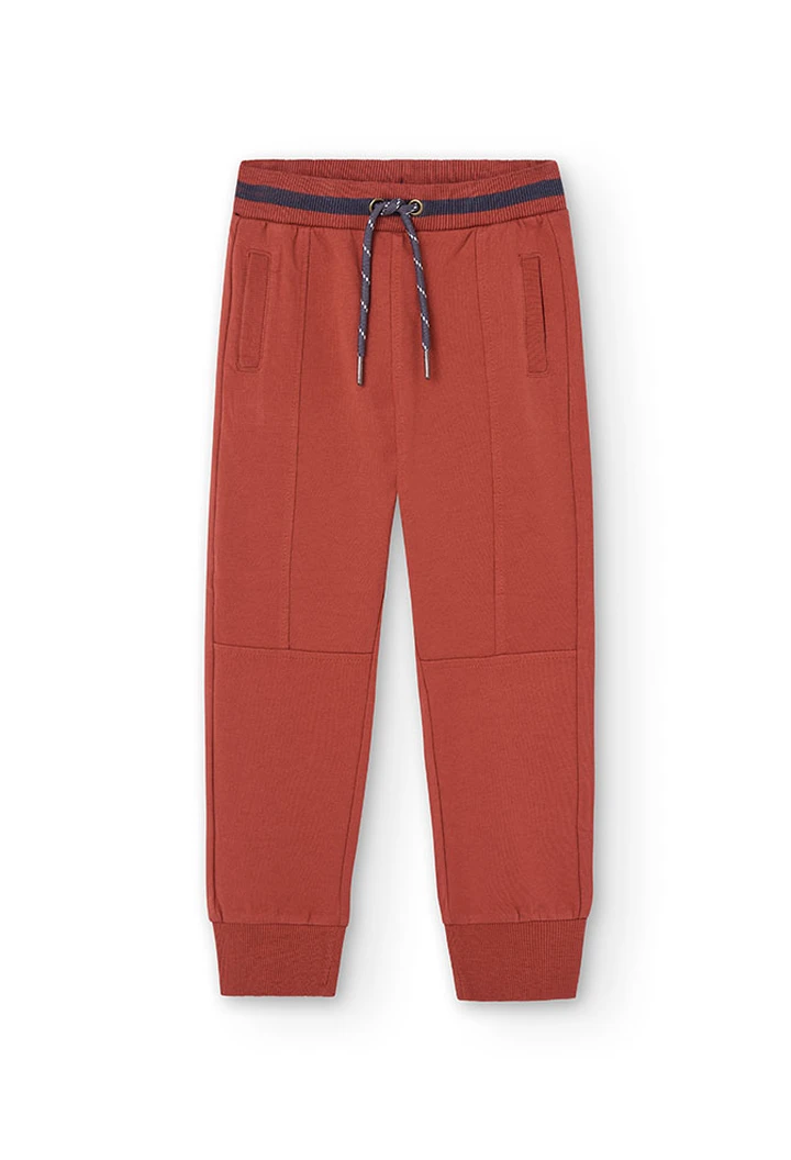 Pantalon en teinté molleton pour bébé garçon en orange