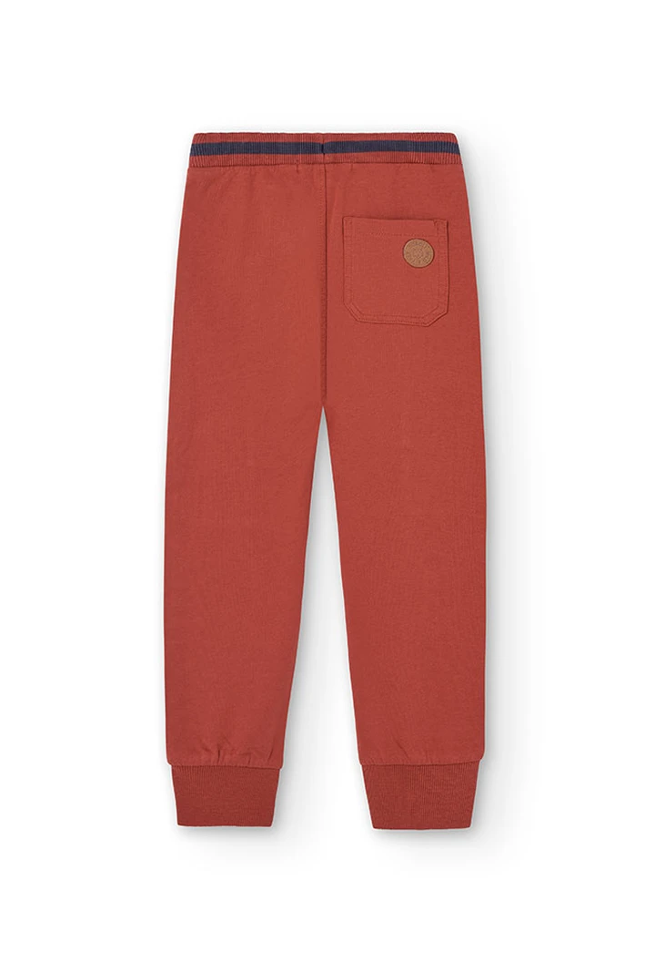 Pantalon en teinté molleton pour bébé garçon en orange