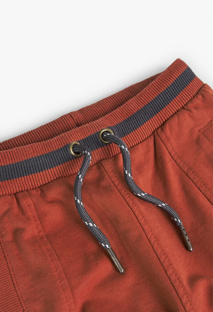 Pantalon en teinté molleton pour bébé garçon en orange