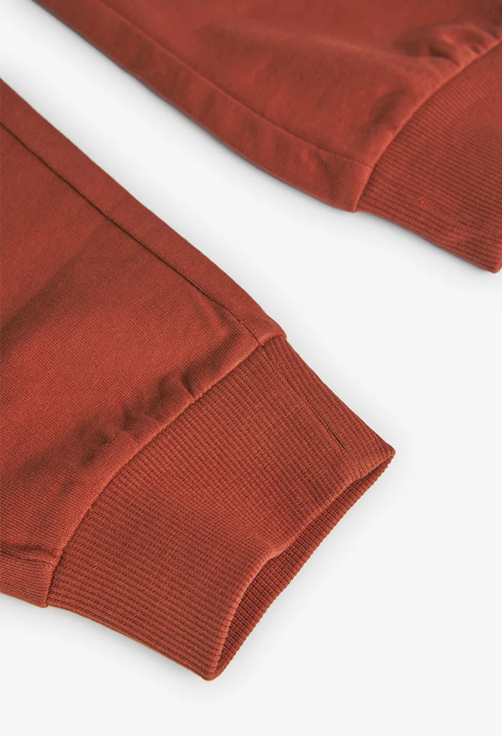 Pantalon en teinté molleton pour bébé garçon en orange