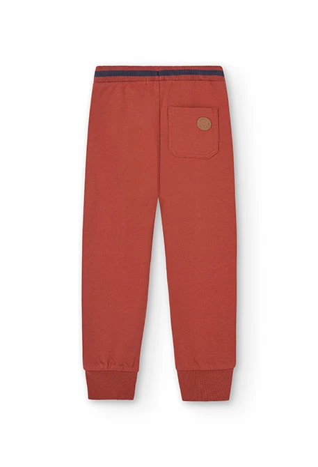 Boy's tinted plush trousers in orange