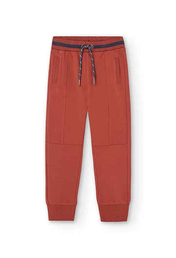 Boy\'s tinted plush trousers in orange