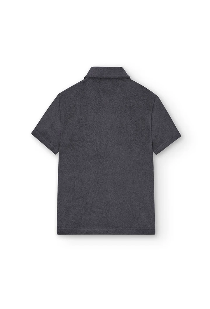 Polo garçon en éponge grise