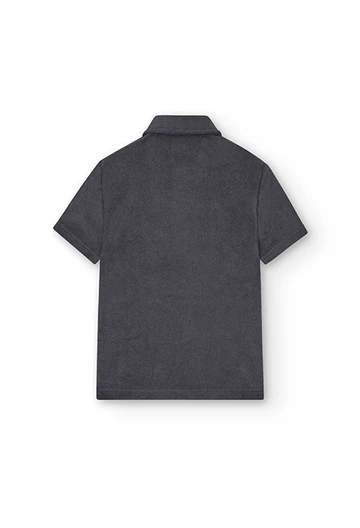 Frottee-Poloshirt für Jungen in Grau