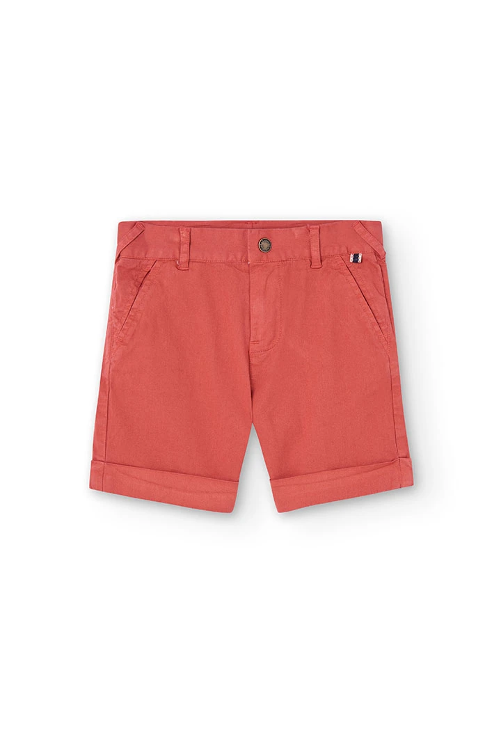 Gabardine-Bermuda-Shorts, für Jungen, in Farbe Orange