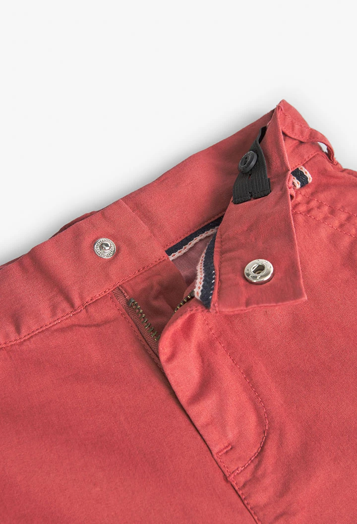 Gabardine-Bermuda-Shorts, für Jungen, in Farbe Orange