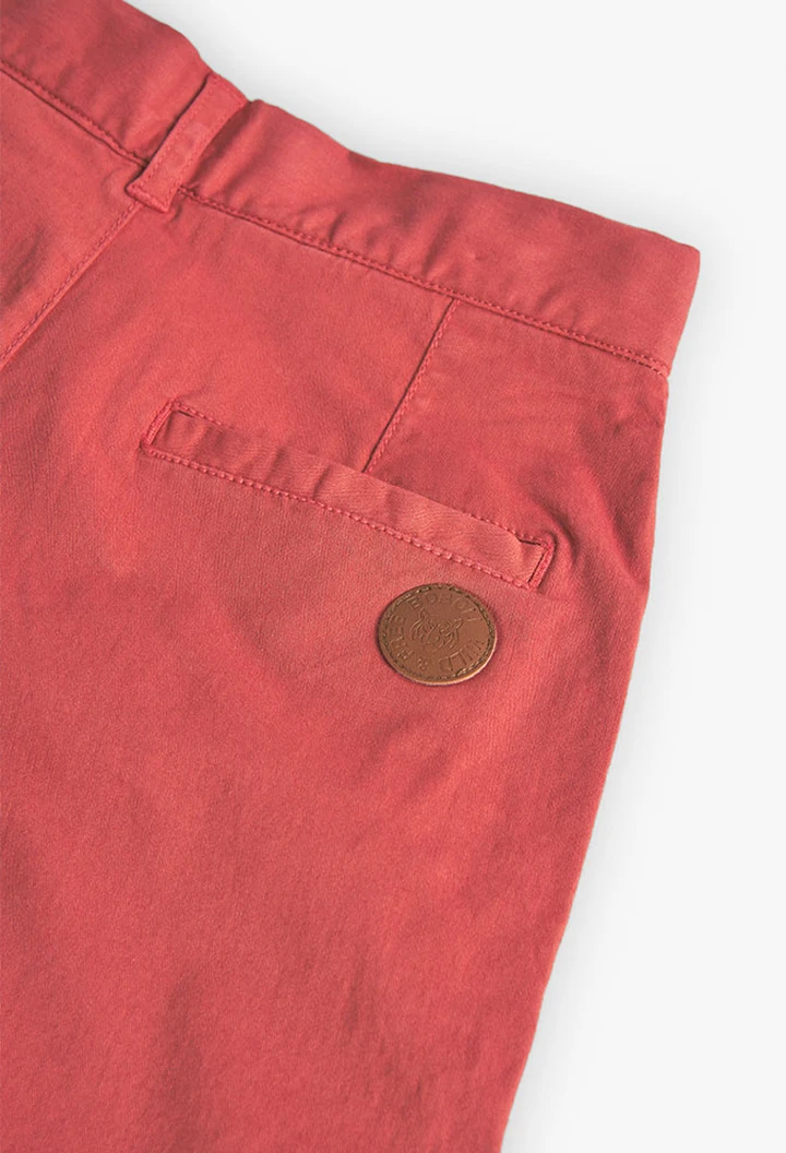 Bermuda gabardine orange pour garçon