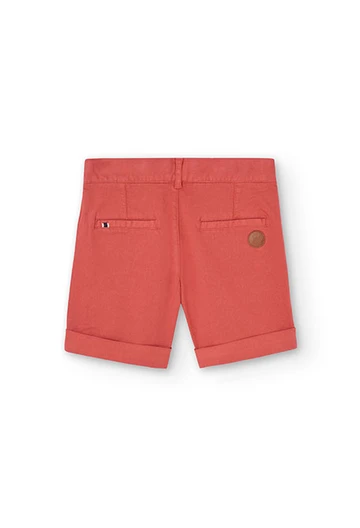 Boy\'s orange gabardine bermuda shorts