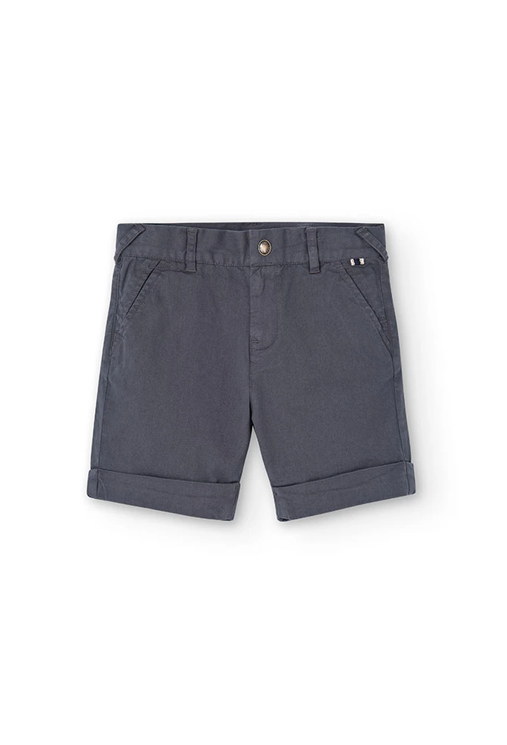 Bermuda gabardine grise pour garçon