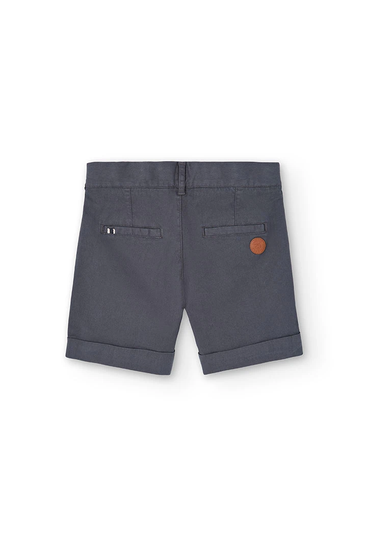 Boy\'s grey gabardine Bermuda shorts