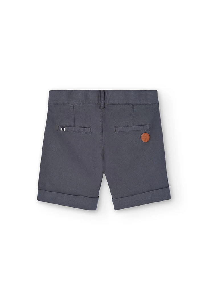 Bermuda gabardine grise pour garçon