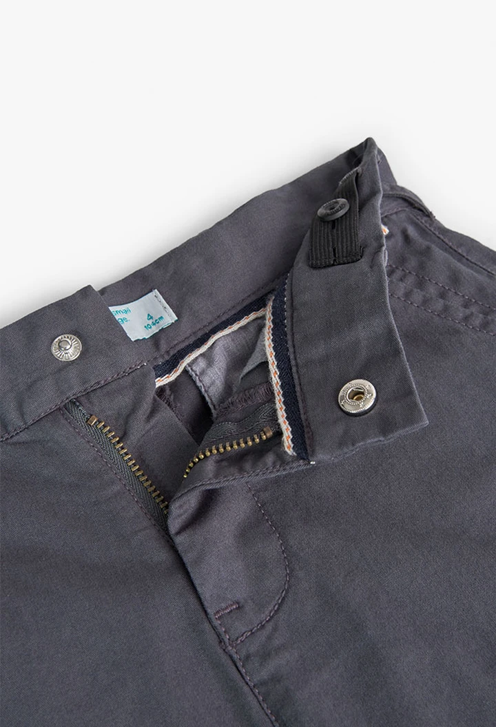 Bermuda gabardine grise pour garçon