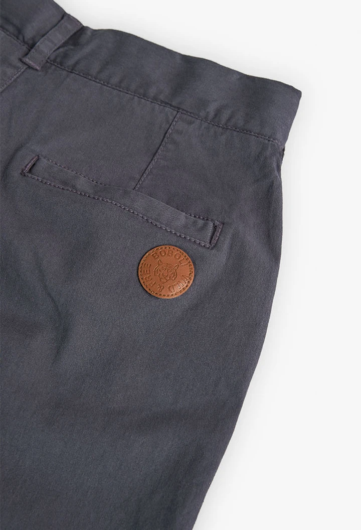 Bermuda gabardine grise pour garçon