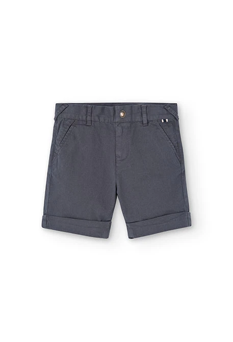 Boy's grey gabardine Bermuda shorts