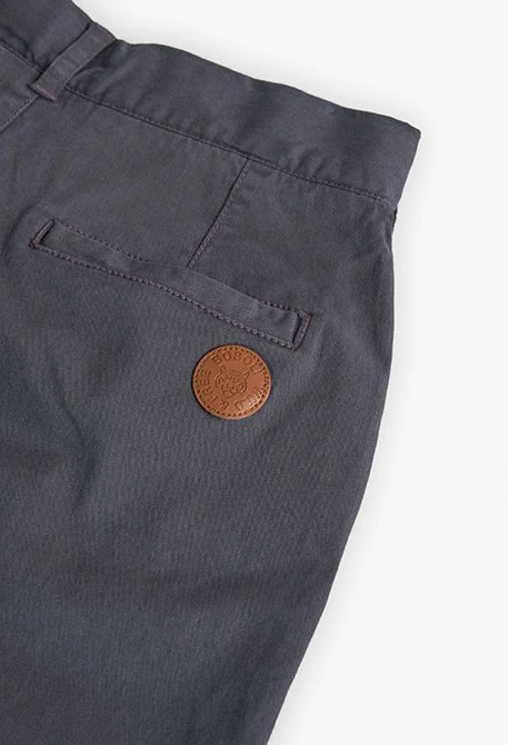 Boy's grey gabardine Bermuda shorts