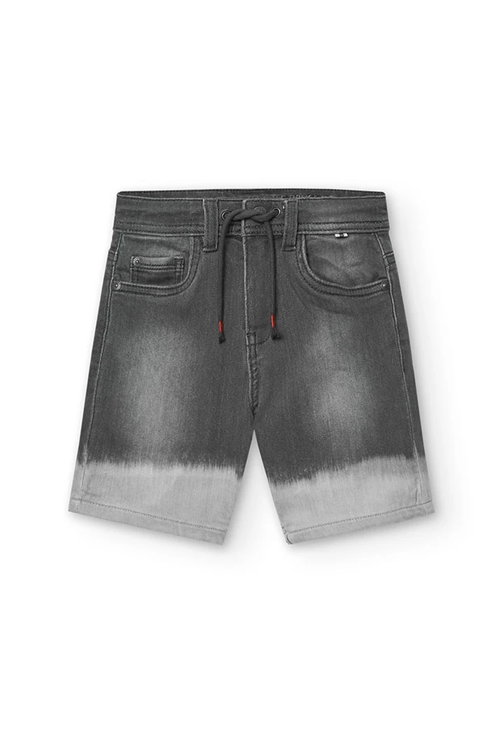 Bermuda tricoté en denim pour bébé garçon de couleur grise