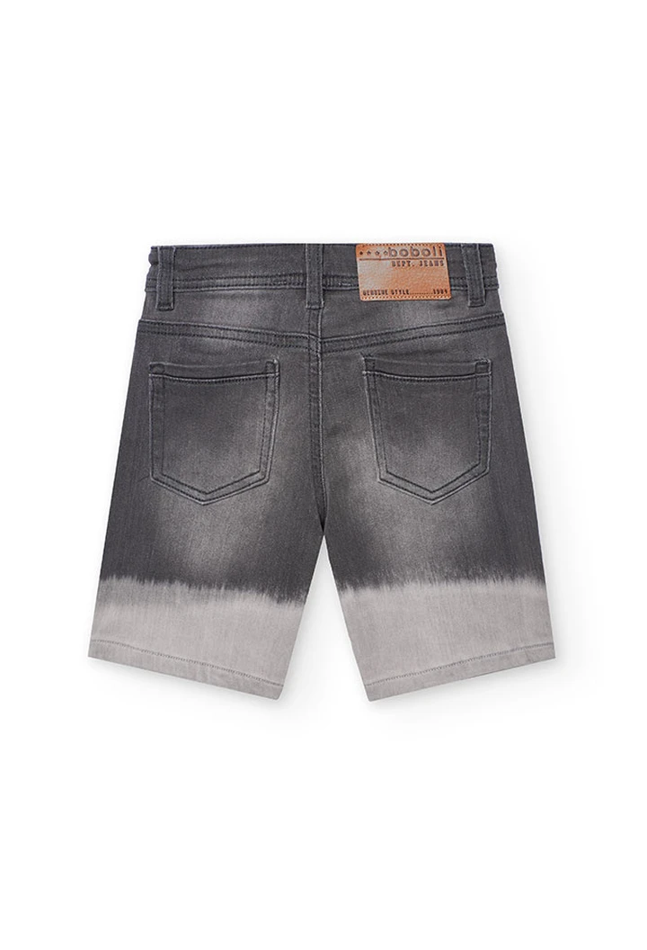 Bermuda tricoté en denim pour bébé garçon de couleur grise
