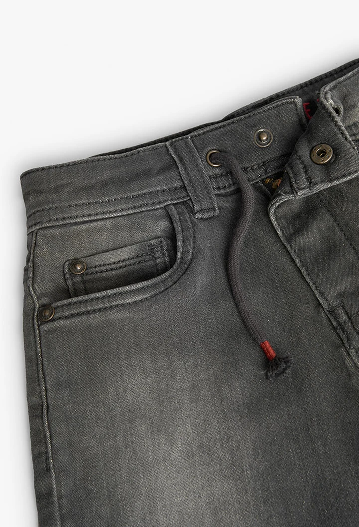 Bermuda tricoté en denim pour bébé garçon de couleur grise