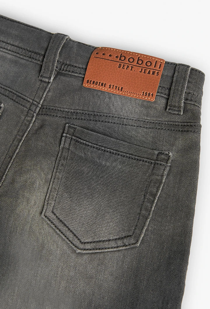 Jeans - Bermuda-Shorts gestrickt,  für Jungen in Farbe Grau