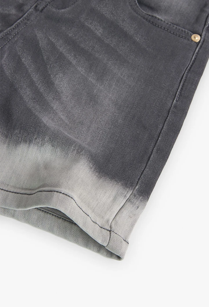 Bermuda tricoté en denim pour bébé garçon de couleur grise