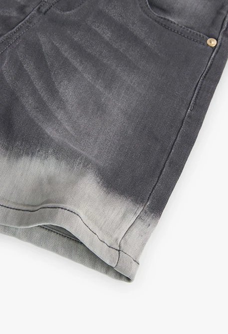 Jeans - Bermuda-Shorts gestrickt,  für Jungen in Farbe Grau