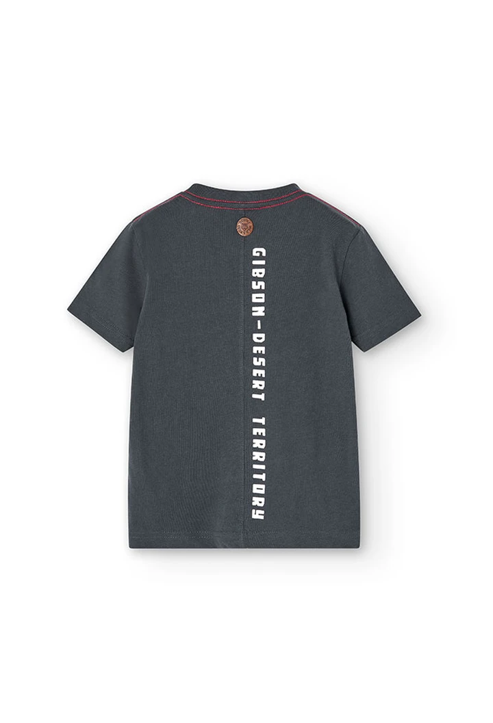 T-shirt à mailles gris pour garçon