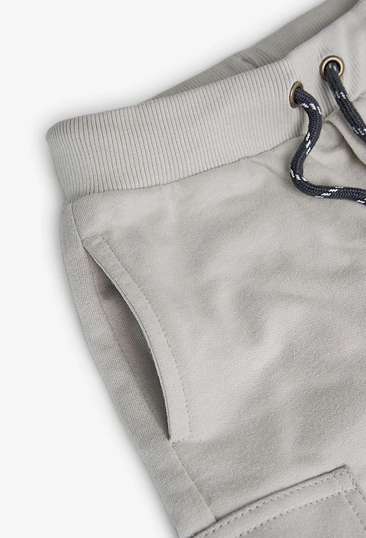 Fleece-Bermuda-Shorts für Jungen, in Farbe Beige