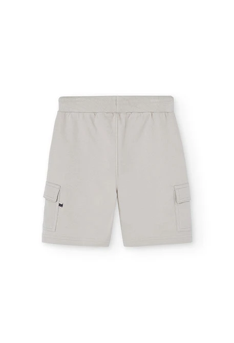 Boy's beige plush Bermuda shorts