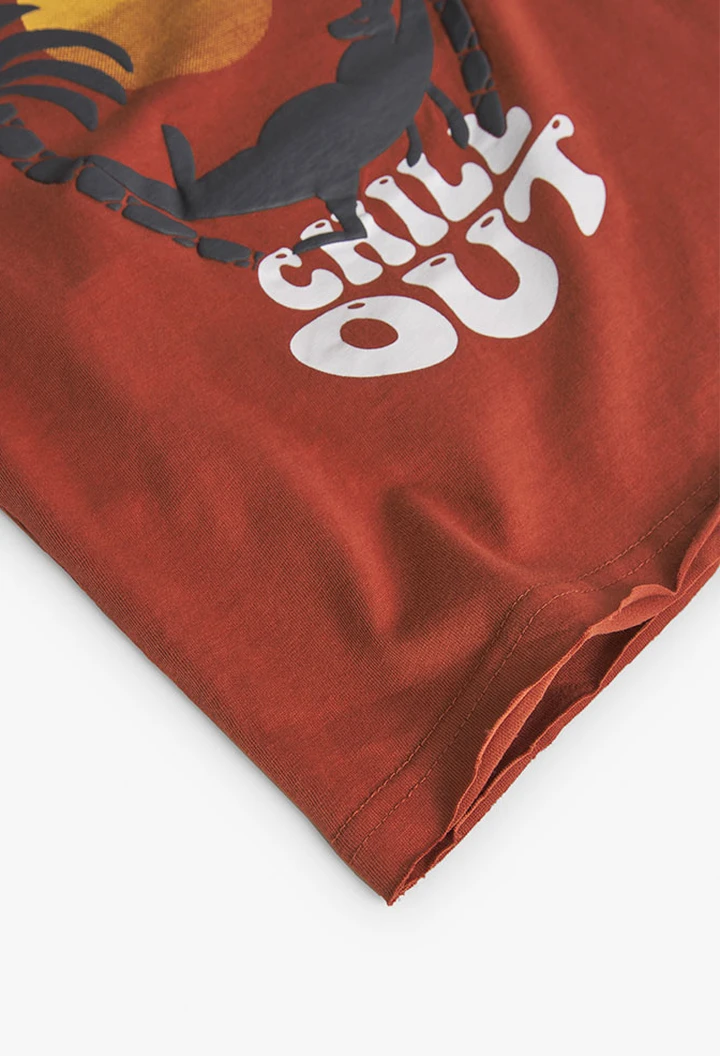 T-shirt à mailles orange pour garçon
