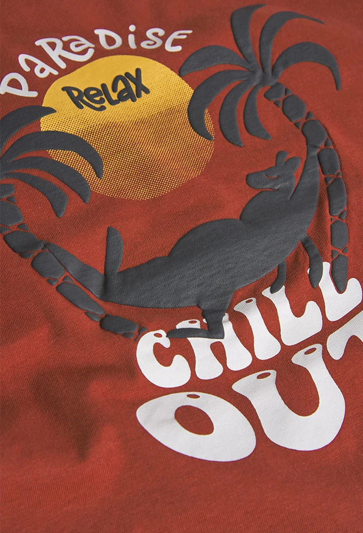 T-shirt à mailles orange pour garçon