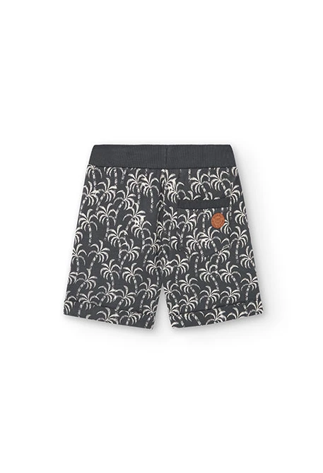 Fleece-Bermuda-Shorts bedruckt, für Jungen in Farbe Grau
