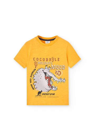 Camiseta de punto de niño en color amarillo