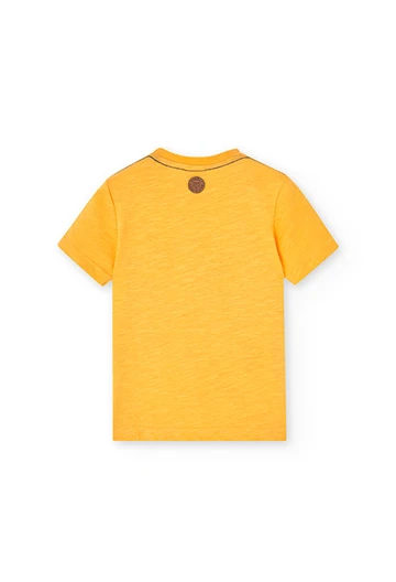 T-shirt tricoté jaune pour garçon