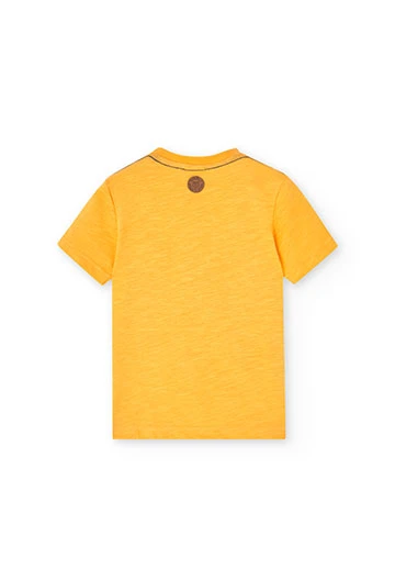 Camisola de malha de menino de cor amarela