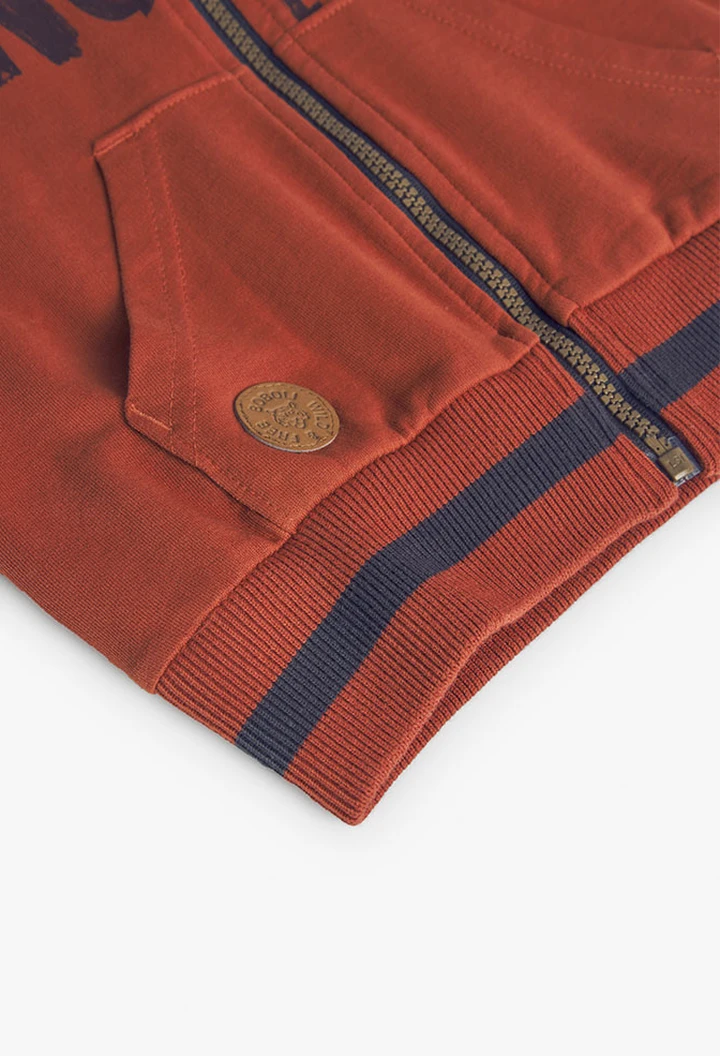 Veste molleton teintée orange pour garçon