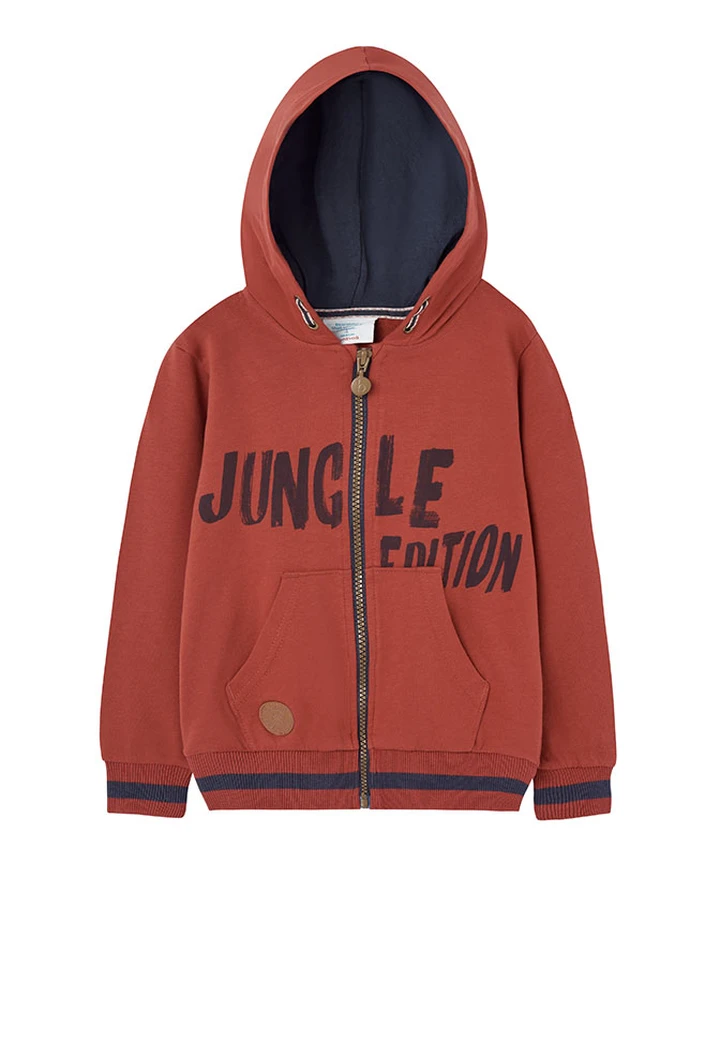 Veste molleton teintée orange pour garçon
