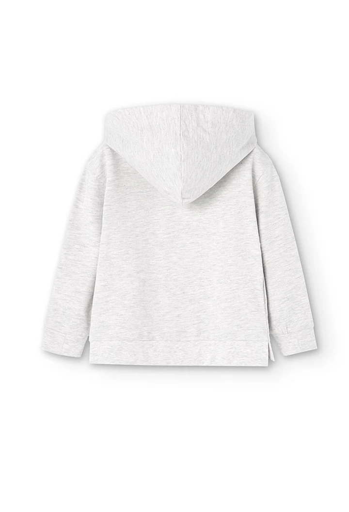 Veste molleton à capuche pour garçon, écru