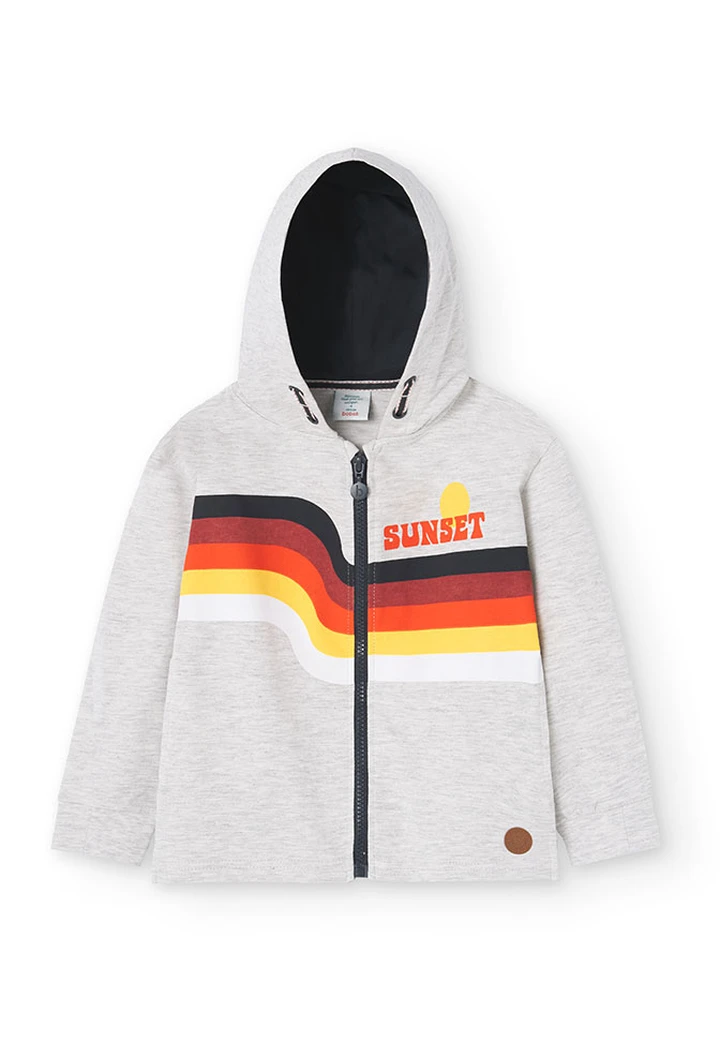 Veste molleton à capuche pour garçon, écru