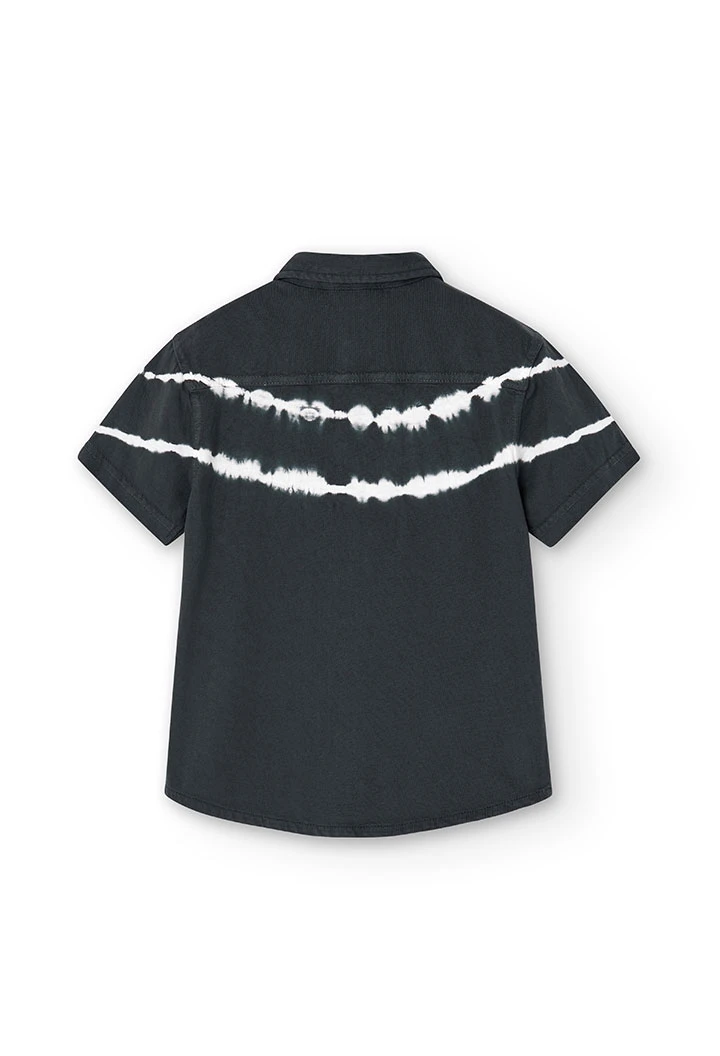 Strick-Hemd gefärbt, für Jungen, in Farbe Grau