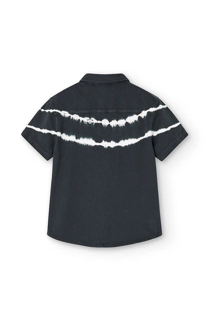 Chemise en tricot teintée pour garçon, couleur grise